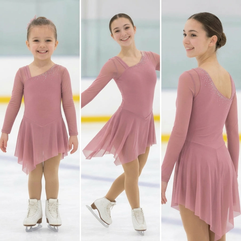 Malla De Patinaje Artistico Modelo June Cristales Cosidos
