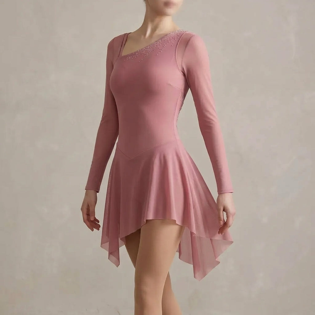 Malla De Patinaje Artistico Modelo June Cristales Cosidos